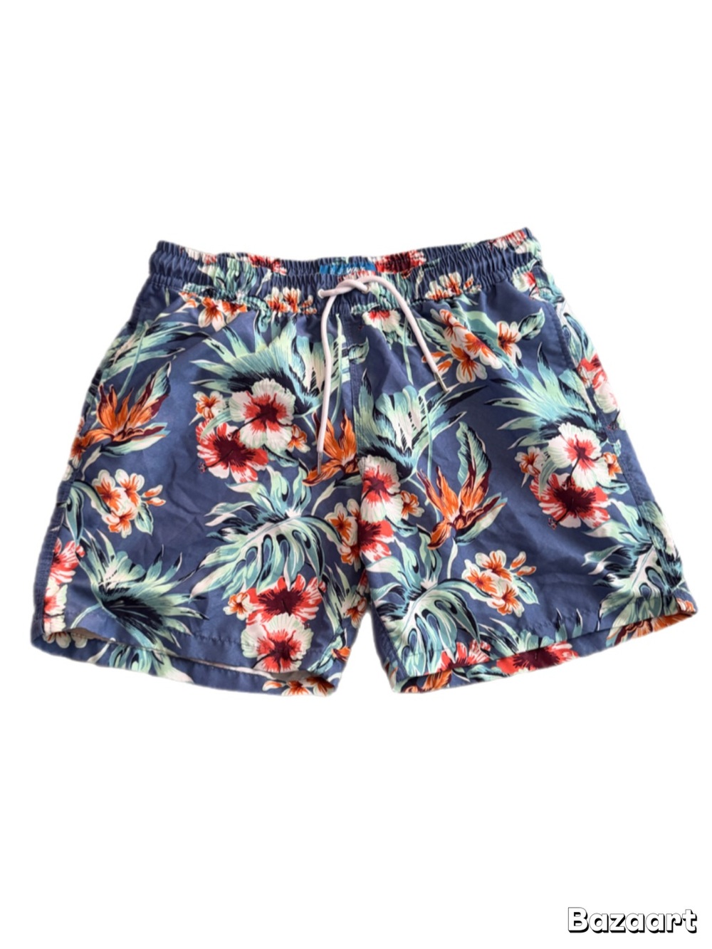 BlueWave Tropical Swim Trunks Men’s Large Hawaiian Floral Board Shorts Beach
